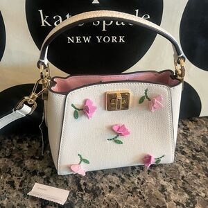 Kate Spade White and Pink Floral Handbag